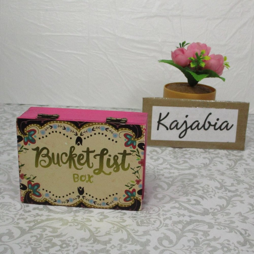 NATURAL LIFE Wood Bucket List Box NWT